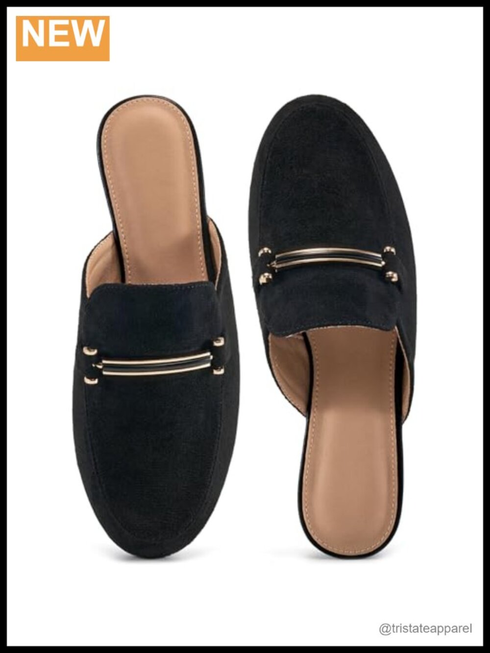 Faux Suede Mules Womens Slip On Business Casual Loafers Buckle Comfort